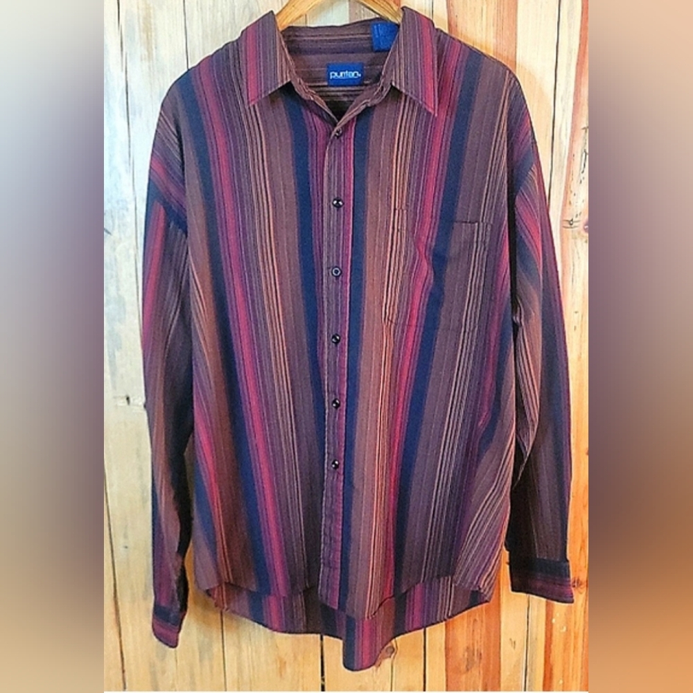 Vintage Striped Multicolor Button-down | XL
